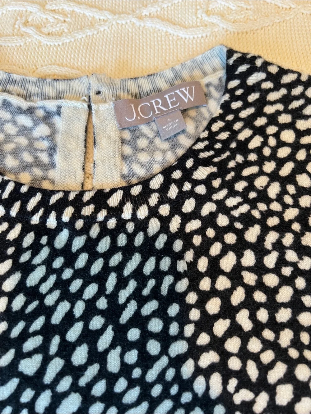 J. Crew Black and White Patterned Cashmere vest size 2 NEW